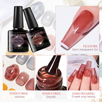 Ensemble de gel à ongles semi-transparent MEET ACROSS 6 couleurs, gel à ongles UV longue durée, non toxique, 8 ml