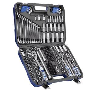 Set Perkakas Steeltreks 222 pcs Multifungsi, Soket 1/2\", 3/8\", 1/4\", Kunci Ratchet 72T, Kunci Hex, Kunci Pas, Kotak Perkakas Portabel - Product Image 1