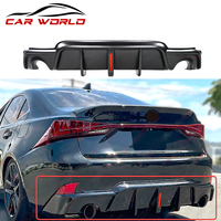Lèvre arrière de voiture pour 2014-2016 LEXUS IS250 IS350 Lèvre de pare-chocs arrière pour IS200T Diffuseur arrière avec lumière LED Style ABS Matière plastique