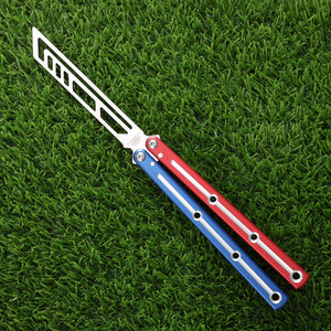 Cuchillo de Entrenamiento para CSGO, Hoja de Acero No Afilada, Mango de Aluminio, Cuchillo Plegable Tipo Mariposa, <span class=keywords><strong>Balisong</strong></span> de Entrenamiento para Exteriores - Product Image 6