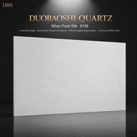 Dalle de quartz argenté givré |   Comptoir de table moderne haut de gamme pour hôtel commercial |   Mohs 6 Anti-rayures CE SGS