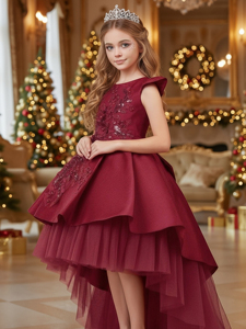 <span class=keywords><strong>Robe</strong></span> de mariée style occidental pour fille, élégante <span class=keywords><strong>robe</strong></span> à col rond pour bébés filles, robes perlées pour enfants de 10 ans - Product Image 6