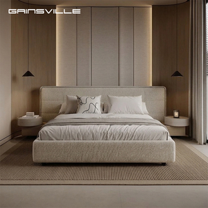 Luxury Wide Headboard Upholstered <strong>Bed</strong> Minimalist Designer <strong>Platform</strong> <strong>Bed</strong> High Value For Dealers &amp; Projects - Product Image 1