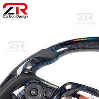 Volant sport en fibre de carbone forgée personnalisé avec LED et cuir pour Toyota Camry 8ème génération XLE SE XSE TRD