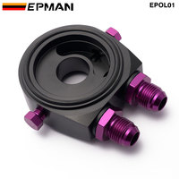 EPMAN M20 X 1.5 Adaptateur de plaque sandwich pour refroidisseur de filtre à huile en aluminium 1/8 NPT Kit de refroidisseur d'huile AN10 AN8 EPOL01