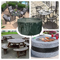 Couverture de table de jardin imperméable en polyéthylène respirant Patio Table ronde et housse d'ensemble de chaises