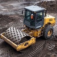 Rouleau compresseur vibrant CNCMC TRS08 8 tonnes, tambour large de 1600 mm avec tambour à pattes de mouton en option pour le compactage des surfaces routières