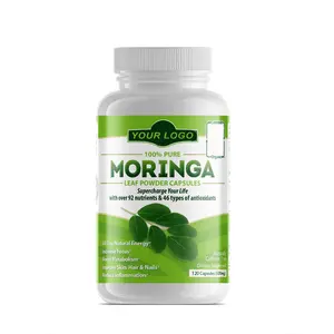 Oem Private Label 100% Pure Moringa Oleifera Leaf Powder Capsules Support Inflammation & Metabolism Booster