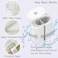 Sac à linge pour chaussures avec arbres à chaussures ajustables, sac à linge pour 2 paires de chaussures, nettoyage enveloppant en machine à laver et en sèche-linge, fermeture éclair durable