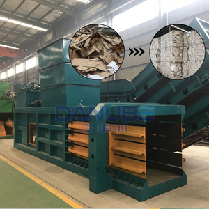 Presse à balles hydraulique horizontale industrielle pour le recyclage des bouteilles en PET et des plastiques souples, machine à balles pour les canettes en aluminium et le carton - Product Image 1