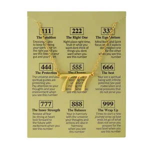 Mặt Dây Chuyền May Mắn Bằng Đồng Mạ Vàng 18K Chất Lượng Cao Hợp Thời Trang 111-999 Trang Sức Vòng Cổ Số Thiên Thần Cho Nữ