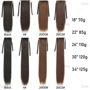 Clip en extensión <span class=keywords><strong>de</strong></span> cola <span class=keywords><strong>de</strong></span> caballo envoltura alrededor <span class=keywords><strong>de</strong></span> pelo largo recto <span class=keywords><strong>de</strong></span> cola <span class=keywords><strong>de</strong></span> caballo 34 pulgadas postizo sintético para mujeres resistente al calor - Product Image 5