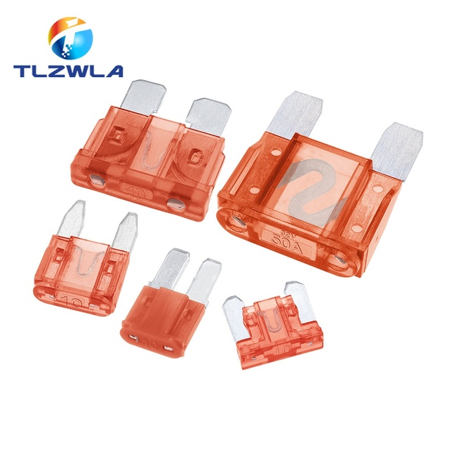 Car Fuse Blade 2/5/7.5/10/15/20-50A Mini/Small/Medium/Micro Long Foot M2 CE Certified Plastic & Tin Galvanized Copper