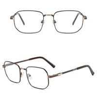 Lunettes de vue pour hommes Premium Anti lumière bleue petit Rectangle irrégulier noir alliage d'argent Montures Pour Hommes
