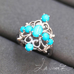 Bague en argent 925 vintage pour femme, sertie de cristaux et de strass, série Counterattack - Product Image 5