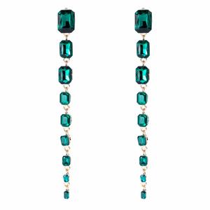 Pendientes Largos de Cristal Brillante Kaimei, Colección de Joyería para Mujer, Pendientes Largos de Cristal con Cadena - Product Image 6