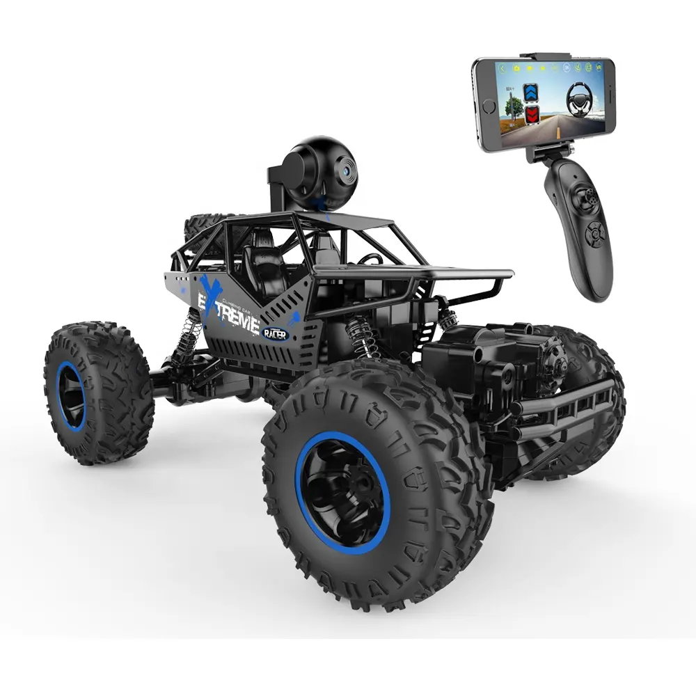 2.4Ghz alaşım uzaktan kumanda arabalar kamera ile 4WD yarış aracı kros 1/16 Rc araba