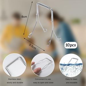 Clip à chou en acier inoxydable 304, réutilisable, outil <span class=keywords><strong>de</strong></span> cuisine et <span class=keywords><strong>de</strong></span> pâtisserie, outil auxiliaire <span class=keywords><strong>de</strong></span> friture, 10 pièces - Product Image 2