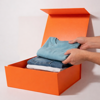 Boîtes pliables magnétiques personnalisées en similicuir de luxe, estampées et gaufrées, pour vêtements - Marque X-RHEA