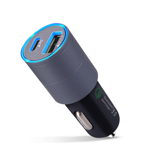QC3.0双USB车载充电器2端口充电器USB插头通用充电适配器C型快速充电器快速充电手机 - Product Image 1
