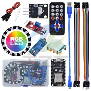 ESP8266 LED 링 스트립 RGB 24 비트 WS2812B 사운드/음악 반응 형, 아날로그 시계, 경고/감지 용 스타터 키트 - Product Image 5