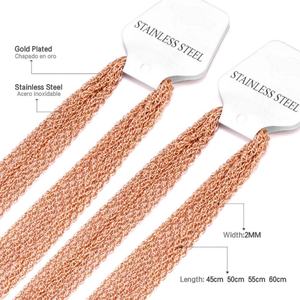 สร้อยคอโลหะผสมเงิน/ทอง 316L สแตนเลสสตีล 45/50/60 รุ่นโรโล่ พร้อมจี้น้ำหอม สร้อยคอแบบลูกไม้ - Product Image 3