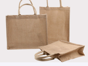 Borsa da Shopping in juta riutilizzabile riciclabile eco-friendly, borsa da spiaggia con logo personalizzato - Product Image 5