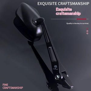 Rétroviseur latéral de moto noir à bras creux, tête sphérique en acier inoxydable, réglable multi-angles, ensemble de rétroviseurs pour moto - Product Image 4