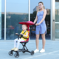 Poussette Bébé Abon BS1698 Luxe Compacte Légère 4-en-1 Portable Convertible Avion Pliable Sécurité Cinq Points 6-36 Mois