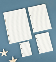 Pages intérieures détachables pour agenda scolaire GF, formats A5, A6, A7, B5, recharges à feuilles mobiles, 6 trous, quadrillé, ligné, papier d'insertion multi-usage pour carnet