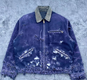 Nhà sản xuất áo khoác nam chất liệu vải bố, kiểu dáng thợ may, thợ máy, thợ lái xe tải, bomber, vintage, denim, cũ kỹ, phong cách Detroit - Product Image 1