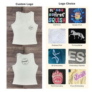 Nieuwe Aankomst Custom Logo Design Gym Hoest Tanktops 260Gsm Effen Vierkante Hals Katoenen Geribbelde Mouwloze Dames Tanktop - Product Image 2