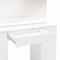 Bas prix Long miroir LED meubles de salon coiffeuse bois éclairé ampoule de verre grande coiffeuse stratifié luxe