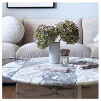 Table basse en marbre blanc, salon design nordique personnalisé, salon de café, tafel