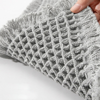 Tapis de bain gaufrés Tapis de bain antidérapants super absorbants avec glands pour salle de bain