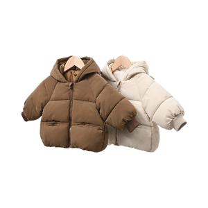 Veste matelassée épaisse à capuche de style coréen pour enfants, garçons et filles, vêtement pour tout-petits, teinture et impression - Product Image 1