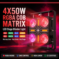 Luz de Escenario Profesional LED Matrix Blinder Wash de 350W, 4x50W RGB, 4x40W Ámbar COB RGBA, IP53 DMX para Escenarios y Arenas