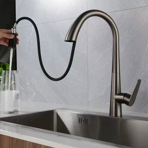 Robinet de cuisine en acier inoxydable 304, finition or brossé, avec douchette extractible et flexible intégrée, <span class=keywords><strong>mitigeur</strong></span> d'évier eau chaude et froide, pulvérisateur rétractable - Product Image 4
