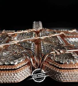 قلادة LEQI مخصصة من الذهب عيار 9-18 قيراط بتصميم شوكة - ألماس مختبري بقطع باجيت معتمد من IGI/GIA (مجوهرات فاخرة على طراز الهيب هوب) - Product Image 6