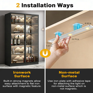Lumière sous-armoire à détecteur de mouvement, barre LED sans fil rechargeable par USB, adhésive, infrarouge, pour armoire, cuisine, comptoir, décoration nocturne - Product Image 6