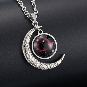 Collares de Plata con Colgante de Luna y Cristal Luminoso para Niñas, Colgante del Horóscopo de los 12 Signos del Zodíaco - Product Image 6