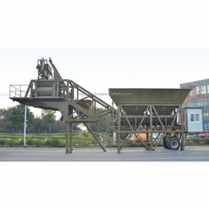 Nueva Planta Mezcladora de Concreto Semiautomática con Motor de Bomba PLC, Línea de Producción de Planta Dosificadora de Concreto Eléctrica HZS120 - Product Image 1