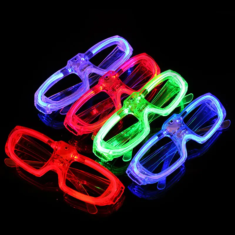 Pafu Glow In The Dark Party Supplies Favors Flashing Toy LED Glasses 5 neon color 3 Light Modes Glow Sticks Light Up Glasses