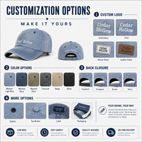 Casquette de baseball en jean délavé vintage non structurée, personnalisable avec étiquette privée, style Dad Hat, à sangle réglable
