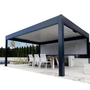 Pérgola de alumínio 3x6 m para jardim, persiana com persianas fashion para exterior e alumínio ajustável, gazebo com proteção solar para pátio