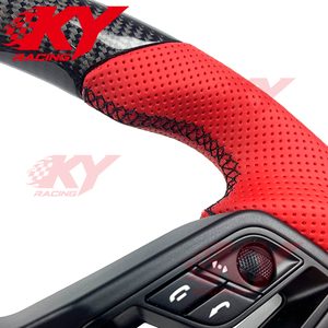 Accesorios Interiores para Automóviles Porsche 718 911 918 981 987 996 Panamera Macan Cayenne, Volante de Cuero Genuino y Fibra de Carbono - Product Image 2