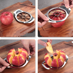 <strong>Heavy</strong> <strong>Duty</strong> Stainless Steel <strong>Apple</strong> <strong>Slicer</strong> <strong>Corer</strong> Manual Operation with 8 Sharp Blades Removes Core for Home Kitchen Use - Product Image 6