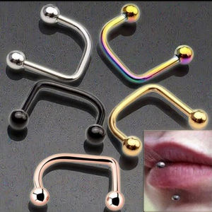 Xinfocus Trendy Design <span class=keywords><strong>Lippy</strong></span> <span class=keywords><strong>Loop</strong></span> <span class=keywords><strong>Labret</strong></span> <span class=keywords><strong>Labret</strong></span> Piercing 16G Lip Piercing Mode Lichaam Sieraden Voor Vrouwen Mannen - Product Image 6