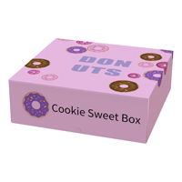 Faltbare flache Papp plätzchen süße Dessert Donut Box Verpackung benutzer definierte Druck Versand Party Dessert Donut Papier Box