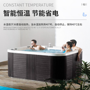 Jacuzzi de Lujo Moderno con Luces LED, Bañera de Hidromasaje de Alta Calidad para Exteriores con Burbujas y Whirlpool - Product Image 2